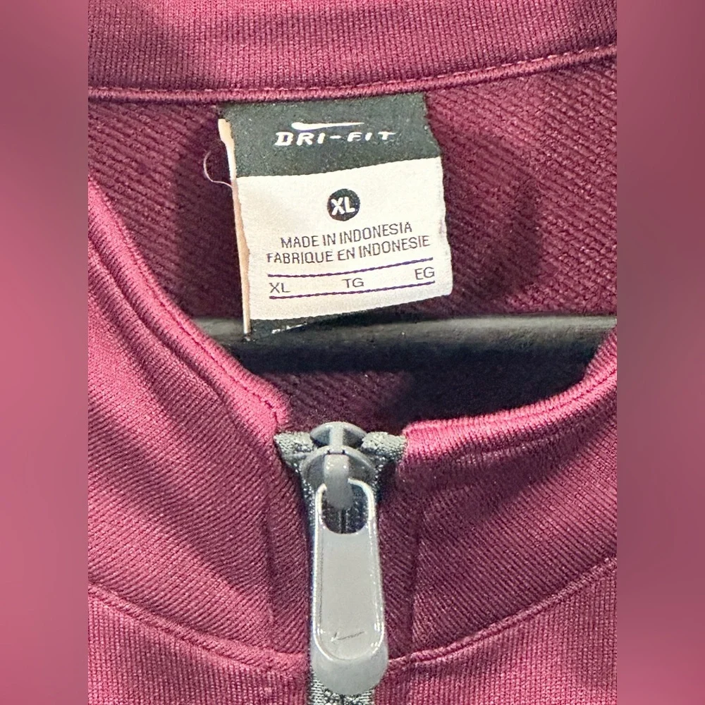 Nike Dri-Fit Men’s Full Zip DRY-FIT Jacket, Maroon & Gray, Size XL
